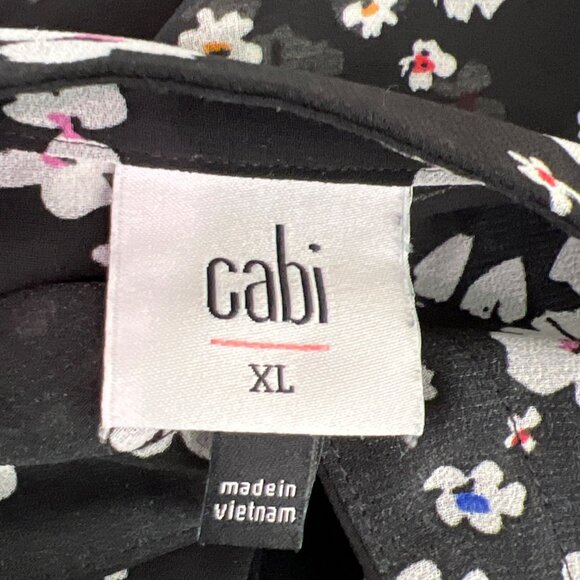 CABI Delight Blouse in Black Floral Long Sleeve Sz XL #6079 NWOT - Picture 5 of 6